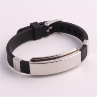 Titanium Steel Bracelet, with Silicone, Unisex, Random Color, 190mm, Sold Per Approx 7.5 Inch Strand