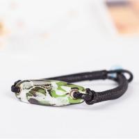 porcelaine bracelet de Woven Ball, avec corde en nylon, unisexe, plus de couleurs à choisir, 195mm, Vendu par Environ 7.6 pouce brin
