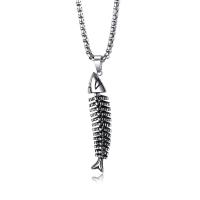 Titanstahl Halskette, Fischgräte, plattiert, Einstellbar & für den Menschen, keine, 57x17mm, Länge ca. 21 ZollInch, verkauft von PC