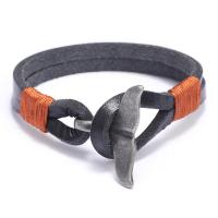 Zinc Alloy Bracelet with Faux Leather plated for man nickel lead & cadmium free 195mm Sold By PC