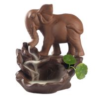 Backflow Incense Burner, Porcelain, Elephant, more colors for choice, 130x110x160mm, Sold By PC