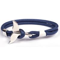 alliage de zinc bracelet, avec cordon de polyester, Placage de couleur argentée, unisexe, plus de couleurs à choisir, Longueur:Environ 8 pouce, 10Strandstoron/lot, Vendu par lot