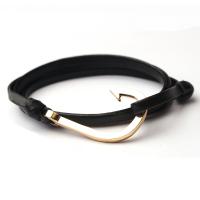 Zinc Alloy Bracelet with PU Leather plated Unisex & multi-strand Length Approx 8 Inch Sold By Lot