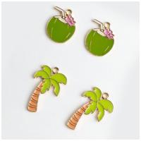 Zinc Alloy Enamel Pendants gold color plated green nickel lead & cadmium free 30*19mm 22*18mm Approx Sold By Bag
