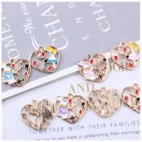 Tibetan Style Heart Pendants, gold color plated, different styles for choice & enamel, more colors for choice, nickel, lead & cadmium free, 21*21mm, Approx 10PCs/Bag, Sold By Bag