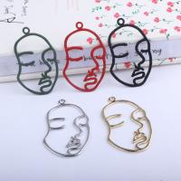 Tibetan Style Pendants, Face, plated, stoving varnish & hollow, more colors for choice, nickel, lead & cadmium free, 27*44mm, Approx 10PCs/Bag, Sold By Bag