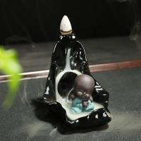 Backflow Incense Burner, Porcelain, different styles for choice, black, 100x95mm,120x75mm,115x85mm,115x80mm, Sold By PC
