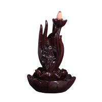 Backflow Incense Burner, Black Sandalwood, Carved, durable, henna, 150x150x220mm, Sold By PC