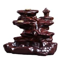 Palnik kadzidełkowy z porcelany, czarny drzewo sandałowe, Rzeźbione, Zrównoważonego, henna, 150x80x125mm, sprzedane przez PC