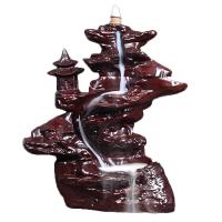 Backflow Incense Burner, Black Sandalwood, Carved, durable, henna, 210x100x235mm, Sold By PC