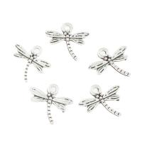 Tibetan Style Animal Pendants, Dragonfly, antique silver color plated, nickel, lead & cadmium free, 15x17x2mm, Hole:Approx 2mm, Approx 2Bags/Lot, Approx 710PCs/Bag, Sold By Lot