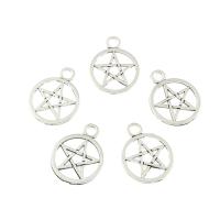 Tibetan Style Star Pendant, pentagram, antique silver color plated, nickel, lead & cadmium free, 19x25x2mm, Hole:Approx 3mm, Approx 2Bags/Lot, Approx 290PCs/Bag, Sold By Lot