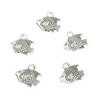 Tibetan Style Animal Pendants, Fish, antique silver color plated, nickel, lead & cadmium free, 13x12x3mm, Hole:Approx 1mm, Approx 2Bags/Lot, Approx 410PCs/Bag, Sold By Lot