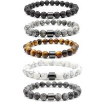 Gemstone Bracelets with Hematite polished Unisex 8mm Length Approx 8 Inch Sold By Lot