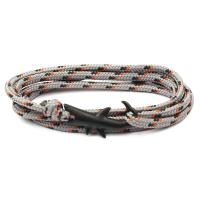 Polyester Cord Bracelet, with Tibetan Style, Shark, gun black plated, multilayer & Unisex, more colors for choice, Length:Approx 29 Inch, 10Strands/PC, Sold By PC