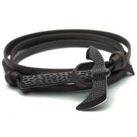 PU Leather Cord Bracelets with Zinc Alloy Axe plated multilayer & for woman Length Approx 29 Inch Sold By PC