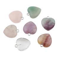 Rose Quartz Pendant, with Purple Fluorite & Clear Quartz, Heart, different materials for choice, more colors for choice, 16*18*8mm, Hole:Approx 2mm, Approx 5PCs/Bag, Sold By Bag