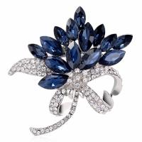 Zinc Alloy Brooches with Crystal Flower plated Unisex & micro pave rhinestone nickel lead & cadmium free 50*45mm Sold By PC