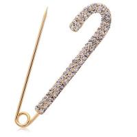 Zinc Alloy Brooches plated Unisex & micro pave rhinestone nickel lead & cadmium free 75*19mm Sold By PC