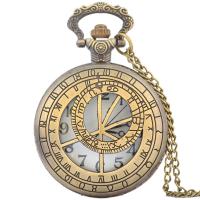 Pocket Watch Zinc Alloy antique brass color plated Unisex & hollow metallic color plated Length Approx 12 Inch Sold By Lot
