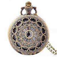 Pocket Watch, Tibetan Style, with Plastic, antique brass color plated, for woman & hollow, metallic color plated, 45mm, Length:Approx 19 Inch, Approx 10PCs/Lot, Sold By Lot