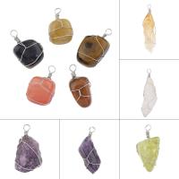 Gemstone Pendants Jewelry, different styles for choice, more colors for choice, 20*17*65mm,18*19*38mm, Hole:Approx 5mm, Sold By PC