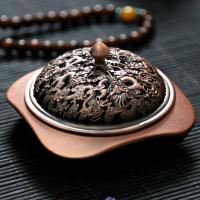 Tibetan Style Incense Burner, Carved, portable & durable & vintage, antique copper color, 55x85mm,70mm, Sold By PC