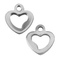 Stainless Steel Heart Pendants, hollow, silver color, 9x10x1.50mm, Hole:Approx 1.5mm, Approx 500PCs/Lot, Sold By Lot