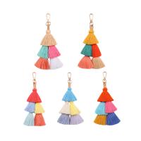 Cotton Thread Hanging Decoration with Zinc Alloy Tassel gold color plated for woman 200mm Sold By PC