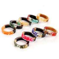 Wood Finger Ring, with Resin, plated, Unisex & different designs for choice, US Ring Size:7, Sold By PC