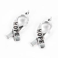 Tibetan Style Pendants, antique silver color plated, with letter pattern, nickel, lead & cadmium free, 18x8mm, Hole:Approx 2mm, 3Bags/Lot, 10PCs/Bag, Sold By Lot