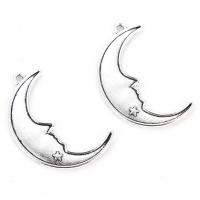 Zinc Alloy Moon Pendants antique silver color plated nickel lead & cadmium free Approx 2mm  Sold By Lot