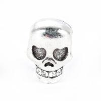 Zinc Alloy Large Hole Bead Skull antique silver color plated nickel lead & cadmium free Approx 5mm  Sold By Lot