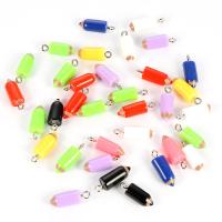 Resin Pendant, pencil, mixed colors, 16x7mm, Hole:Approx 2mm, 10PCs/Bag, Sold By Bag