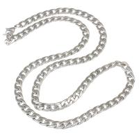 Stainless Steel Chain halskæde, forskellig størrelse for valg & twist oval kæde, oprindelige farve, Solgt Per Ca. 23.5 inch Strand