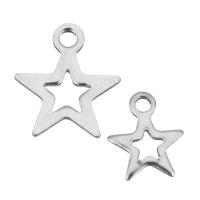 Stainless Steel Pendants, Star, different size for choice & hollow, silver color, Hole:Approx 1.5mm, Approx 500PCs/Lot, Sold By Lot