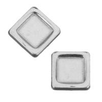 Stainless Steel Jewelry Cabochon,  Square, silver color, 6x6x2mm,4x4mm, Approx 500PCs/Lot, Sold By Lot