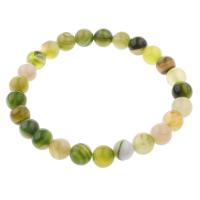 Mixed Agate Bracelet, with Natural Stone, Round, Unisex & different styles for choice, 8mm, Sold By Strand