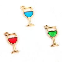 Zinc Alloy Enamel Pendants Cup gold color plated nickel lead & cadmium free Approx 2mm  Sold By Lot
