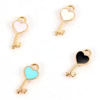 Zinc Alloy Key Pendants gold color plated enamel nickel lead & cadmium free Approx 2mm  Sold By Lot