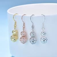 925 Sterling Silver Drop Earring, plated, flower cut & for woman, more colors for choice, 8x31mm, 6mm, 10Pairs/Lot, Sold By Lot