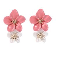 Zinc Alloy Stud Earring zinc alloy post pin stoving varnish for woman mixed colors Sold By Lot