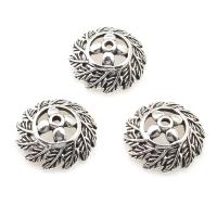 Zinc Alloy Bead Cap Leaf antique silver color plated 20*7mm Approx 1mm  Sold By Lot