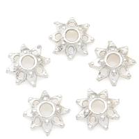 Zinc Alloy Bead Cap Flower antique silver color plated hollow nickel lead & cadmium free 8*3mm Approx 2mm  Sold By Lot