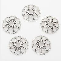 Tibetan Style Bead Cap, Flower, antique silver color plated, 30*6mm, Hole:Approx 6mm, 2Bags/Lot, 100PCs/Bag, Sold By Lot