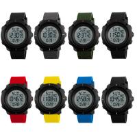 SKmei® Men Jewelry Watch, Silicone, with plastic dial & Stainless Steel, plated, 50M waterproof & adjustable & LED & for man, more colors for choice, 49x46x14mm, Length:Approx 10 Inch, Sold By PC
