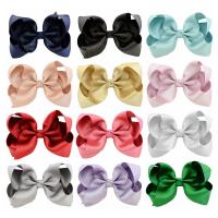 Polyester Bowkont Hair Clip with Zinc Alloy Bowknot for children 100mm 56mm Length Approx 4 Inch Sold By Lot