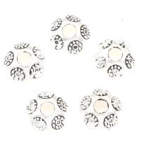 Zinc Alloy Bead Cap Flower antique silver color plated nickel lead & cadmium free 8*2mm Approx 2mm  Sold By Lot