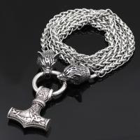 Stainless Steel Jewelry Necklace Titanium Steel antique silver color plated & Unisex 40*25mm Sold Per Approx 19.7 Inch Strand