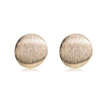 Латунь Стад Серьги, Плоская круглая форма, плакированный настоящим золотом, Женский, не содержит никель, свинец, 15*15mm, 10Пары/Лот, продается Лот